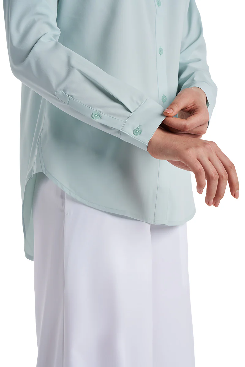 Women's Rhodes Long Sleeve Shirt | Misty Aqua - Image 5