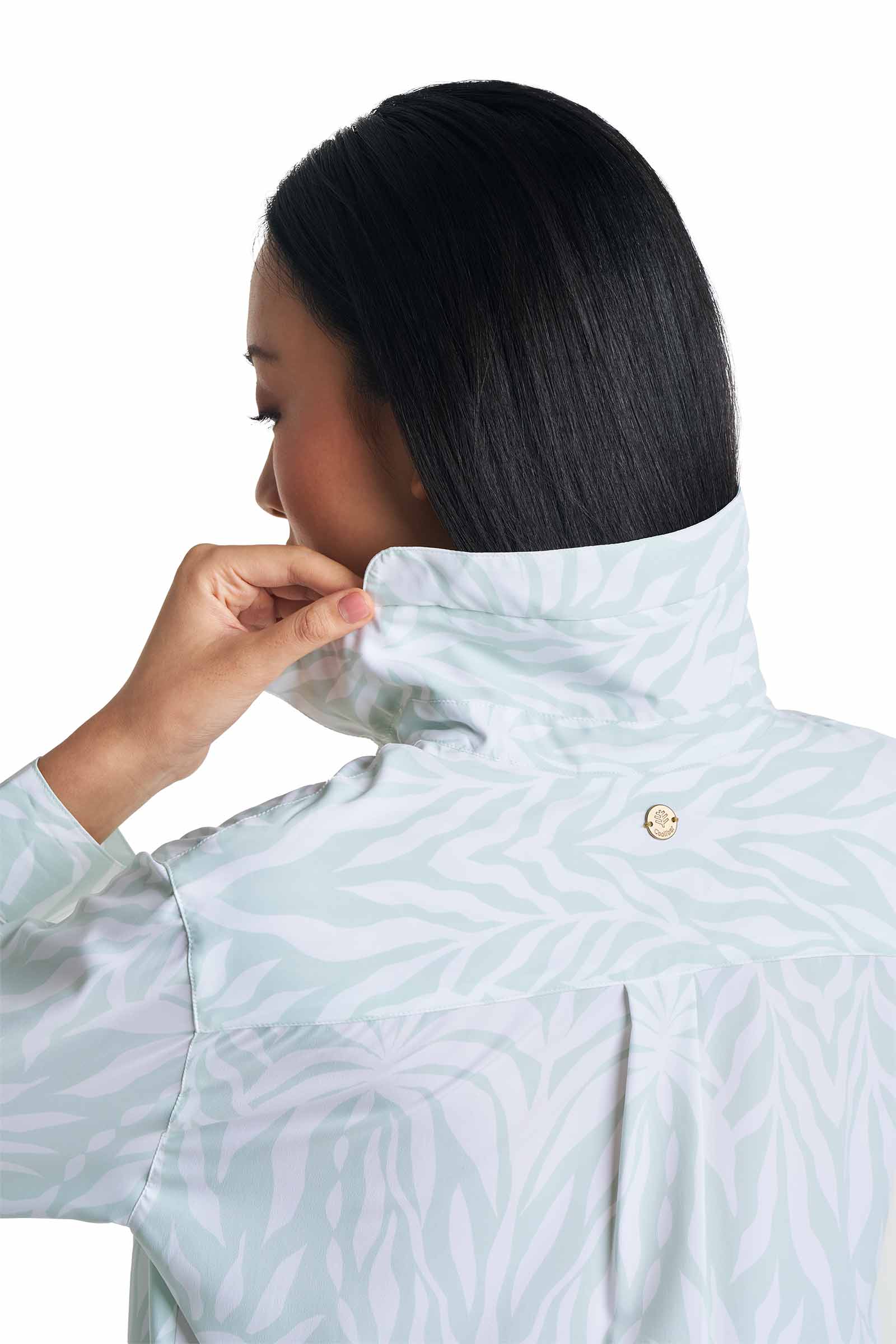 Women's Rhodes Long Sleeve Shirt | Misty Aqua American Palm - Image 7