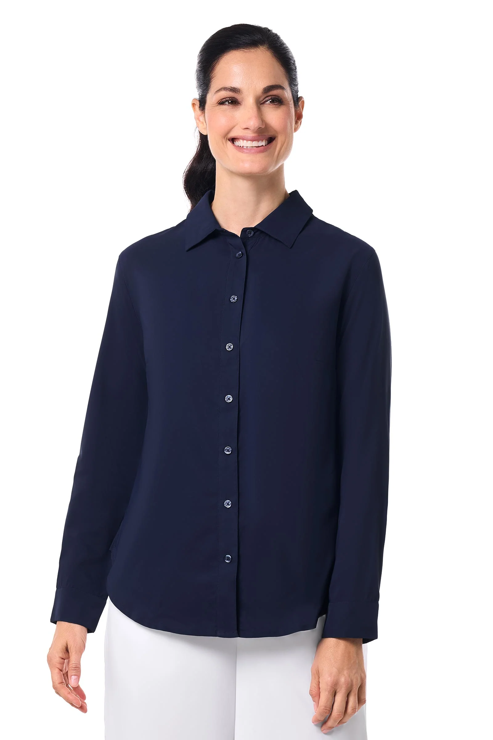 Women's Rhodes Long Sleeve Shirt | Navy - Image 2