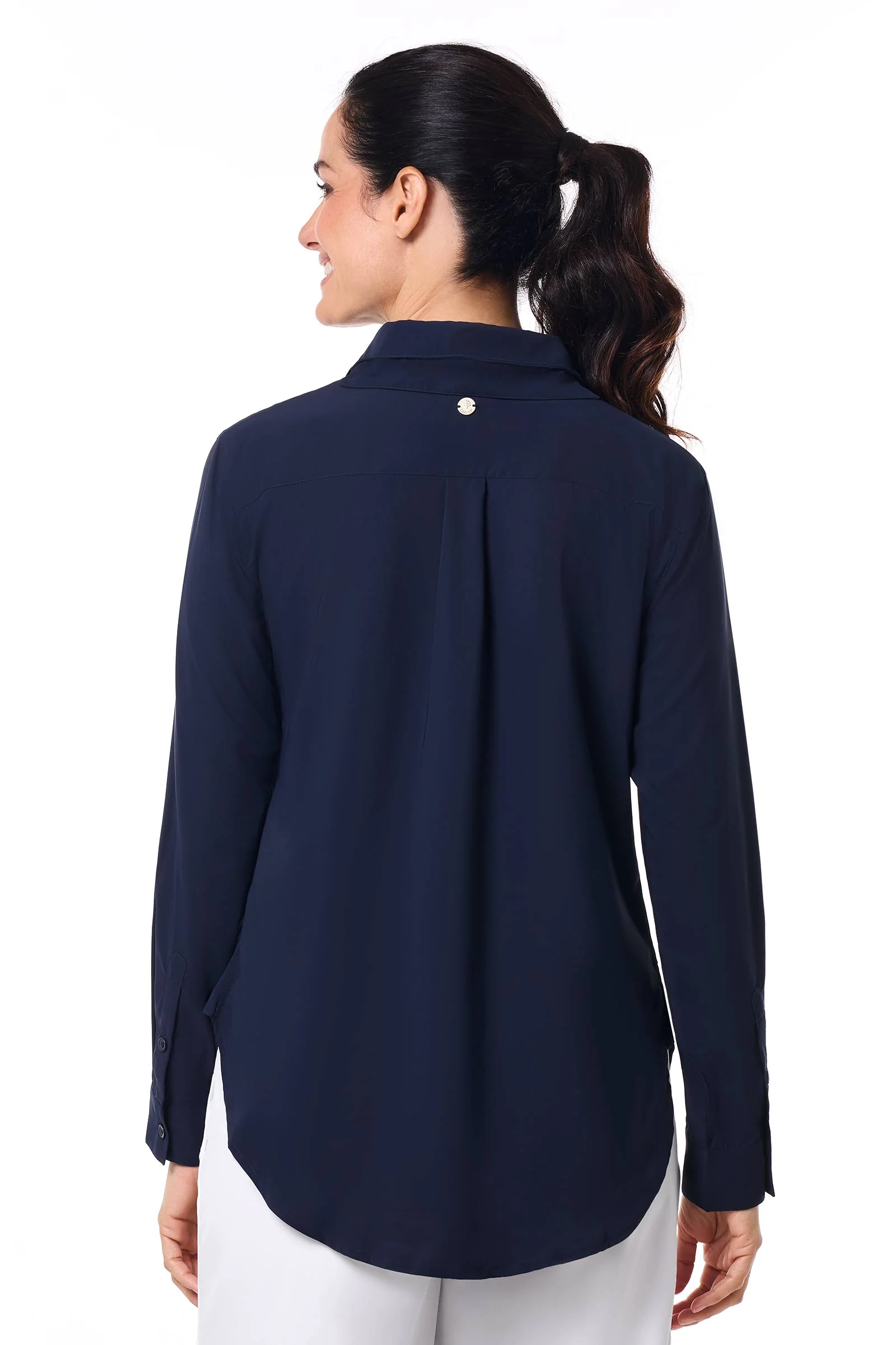 Women's Rhodes Long Sleeve Shirt | Navy - Image 4