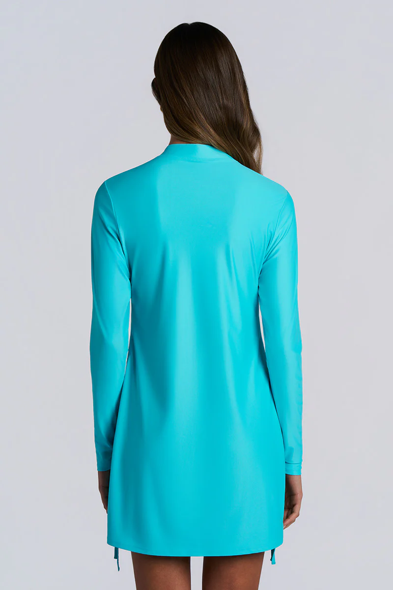Women's Key Biscayne Ruche Swim Top | Coolibar Blue - Image 4