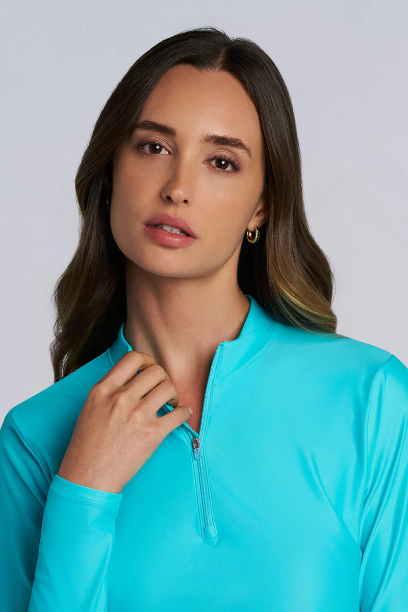 Women's Key Biscayne Ruche Swim Top | Coolibar Blue - Image 9