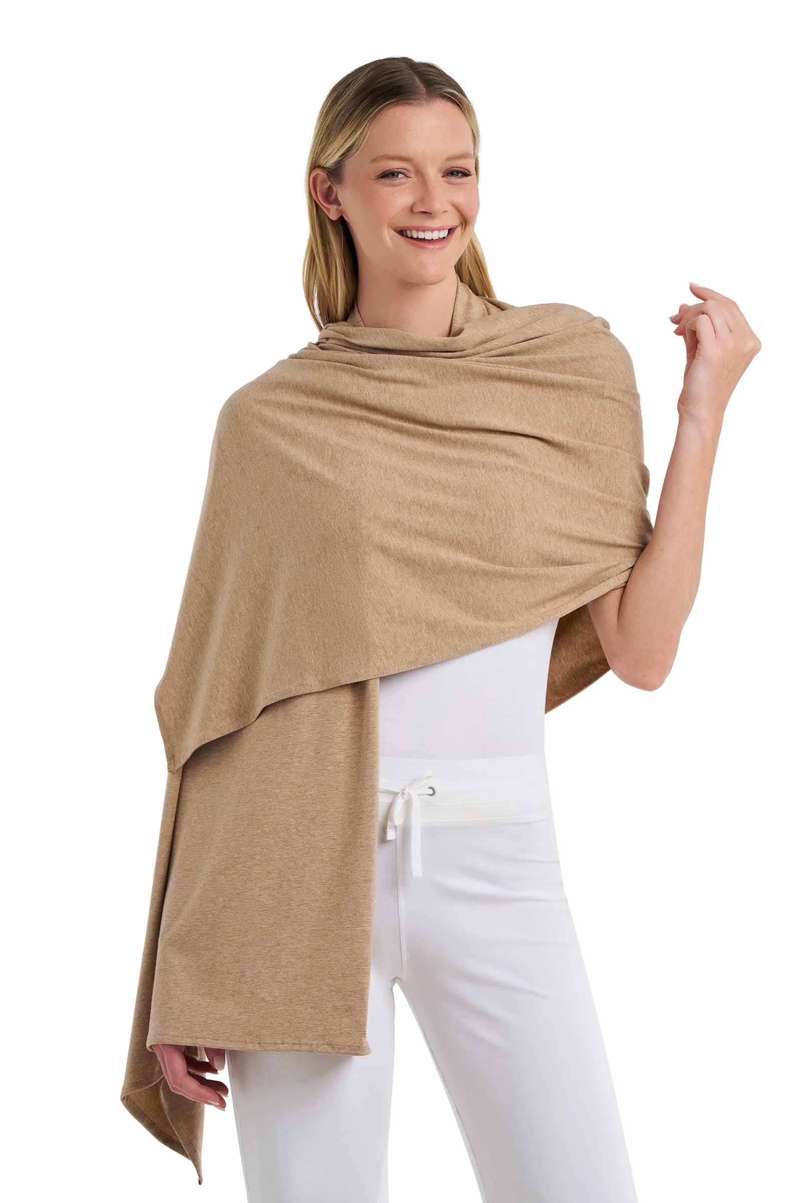 Women's Sanibel Everyday Beach Shawl | Dark Taupe Heather - Image 10
