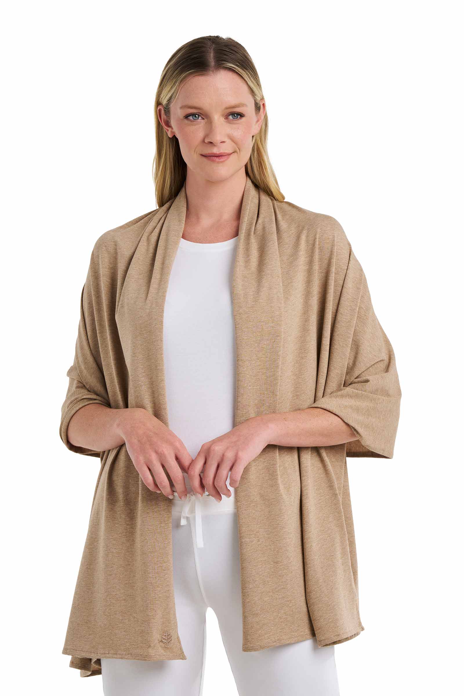 Women's Sanibel Everyday Beach Shawl | Dark Taupe Heather - Image 3