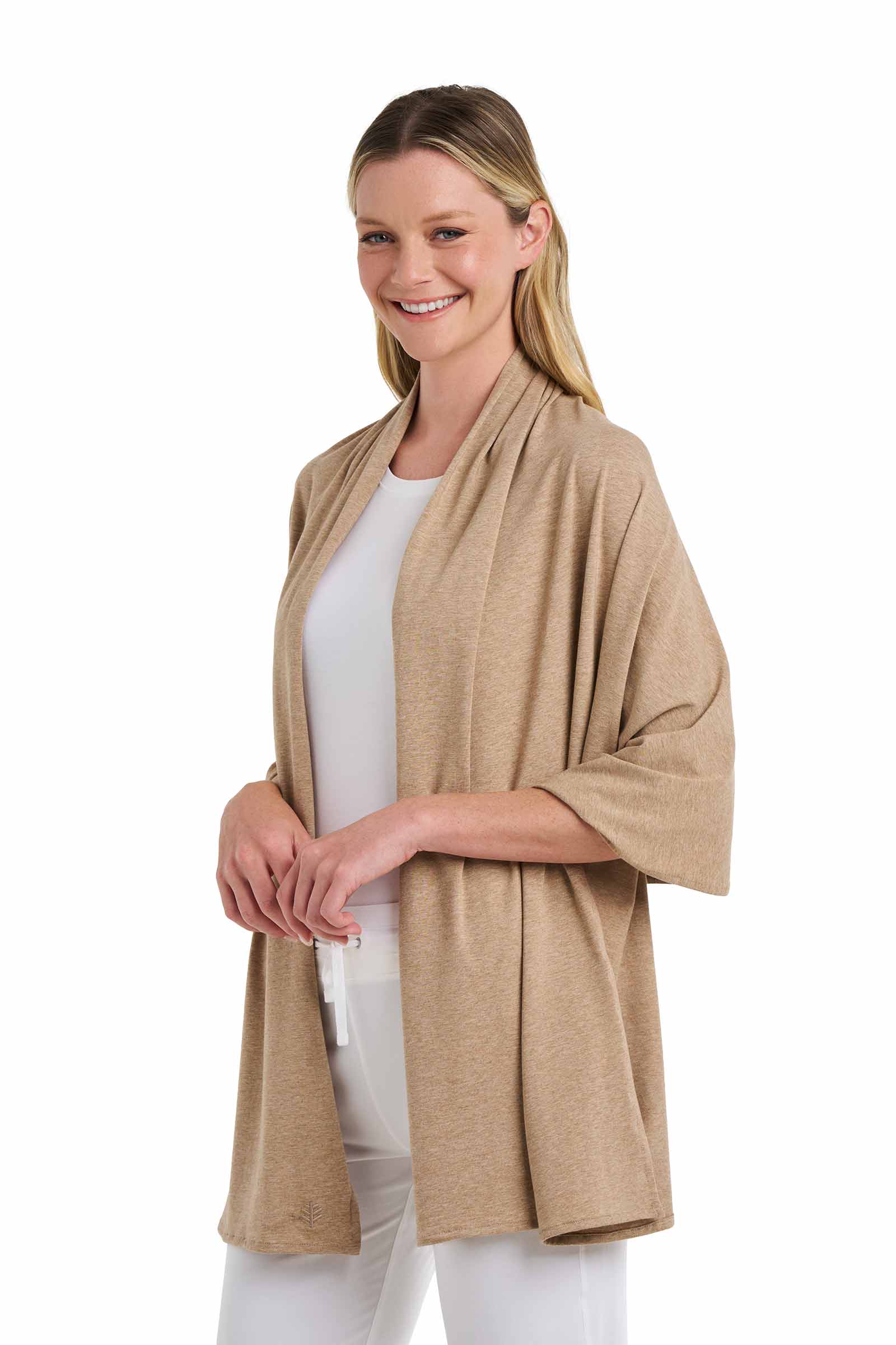 Women's Sanibel Everyday Beach Shawl | Dark Taupe Heather - Image 4