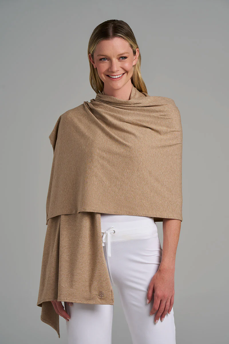 Women's Sanibel Everyday Beach Shawl | Dark Taupe Heather - Image 6