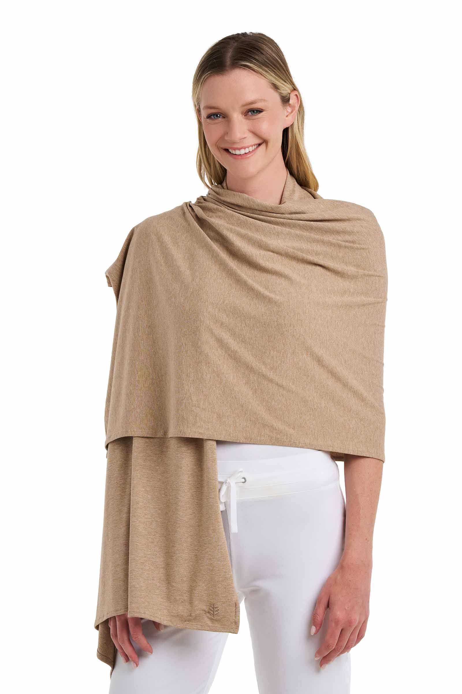 Women's Sanibel Everyday Beach Shawl | Dark Taupe Heather - Image 7