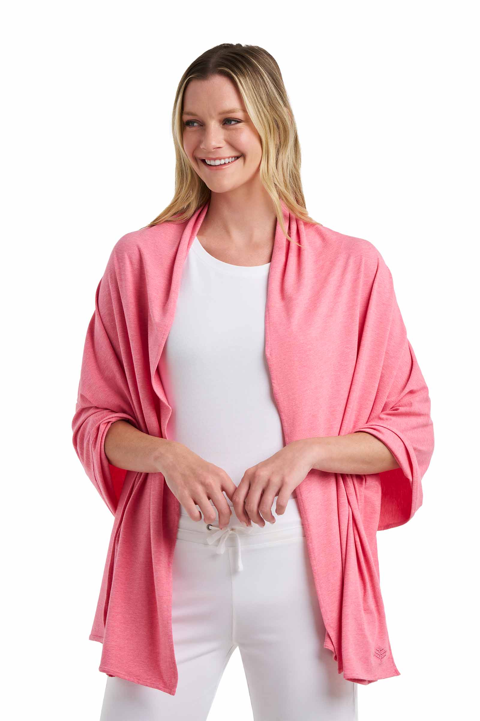 Women's Sanibel Everyday Beach Shawl | Flamingo Pink Heather - Image 2
