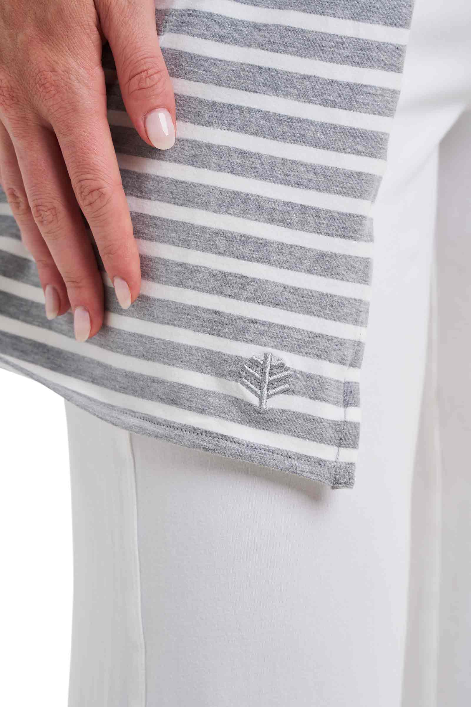 Women's Sanibel Everyday Beach Shawl | Grey/White Stripe - Image 10