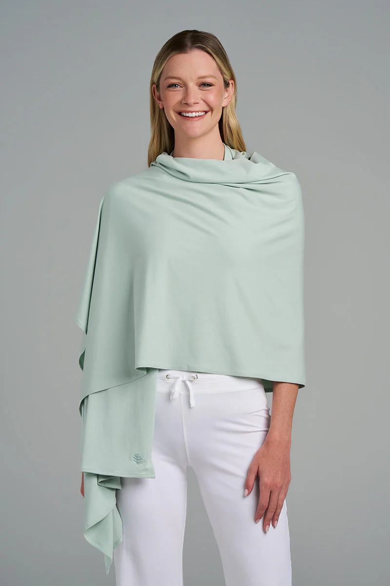 Women's Sanibel Everyday Beach Shawl | Misty Aqua - Image 4