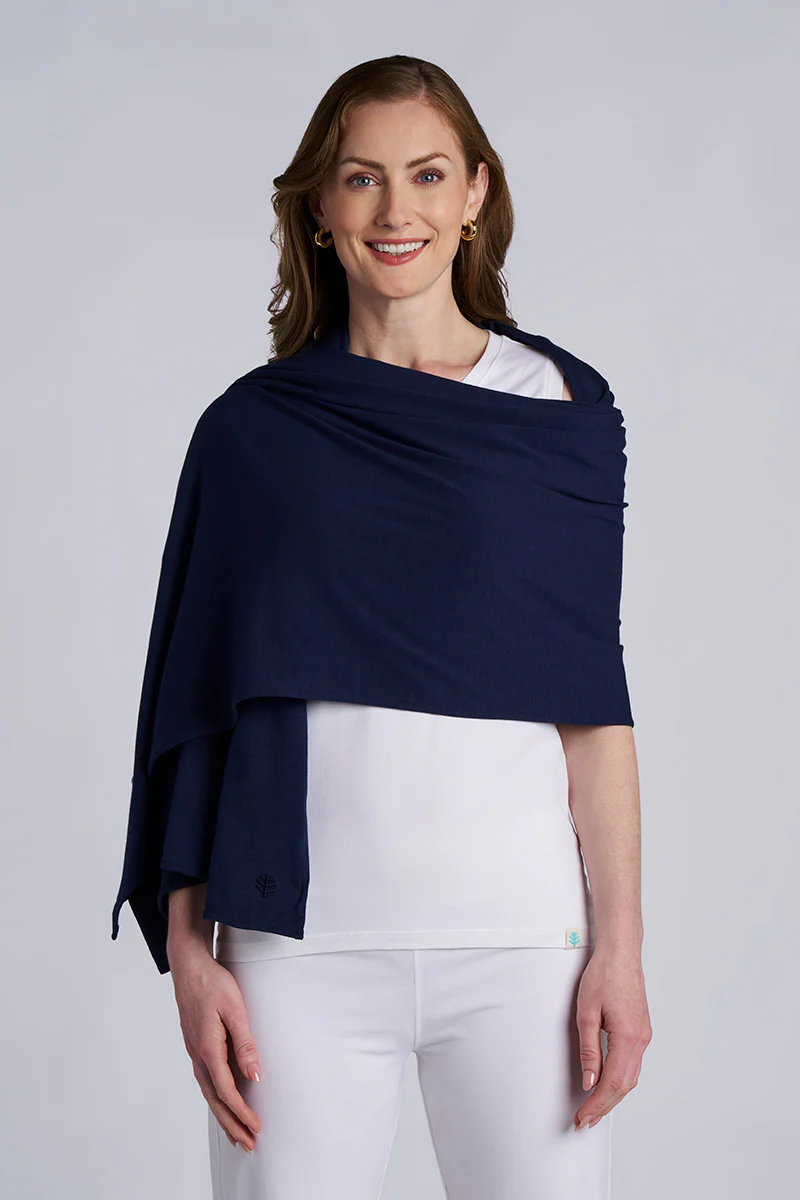 Women's Sanibel Everyday Beach Shawl | Navy - Image 2
