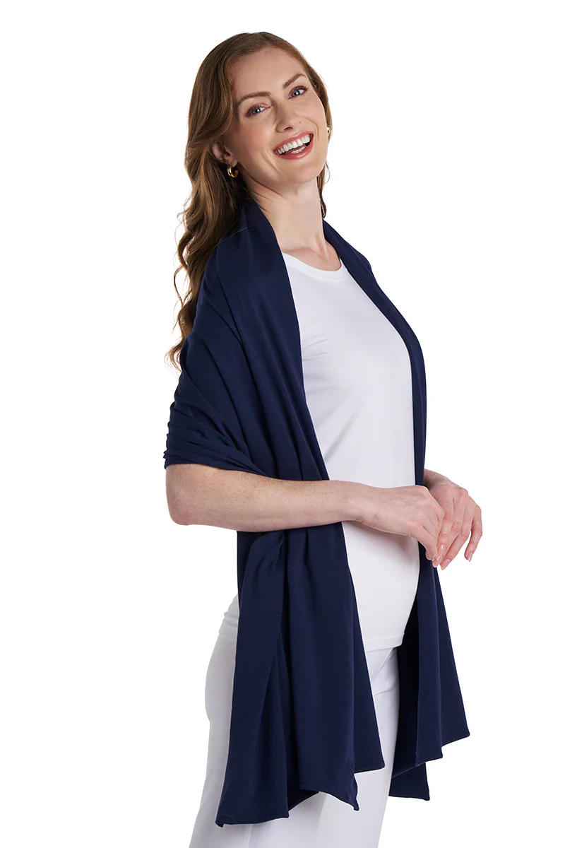 Women's Sanibel Everyday Beach Shawl | Navy - Image 4