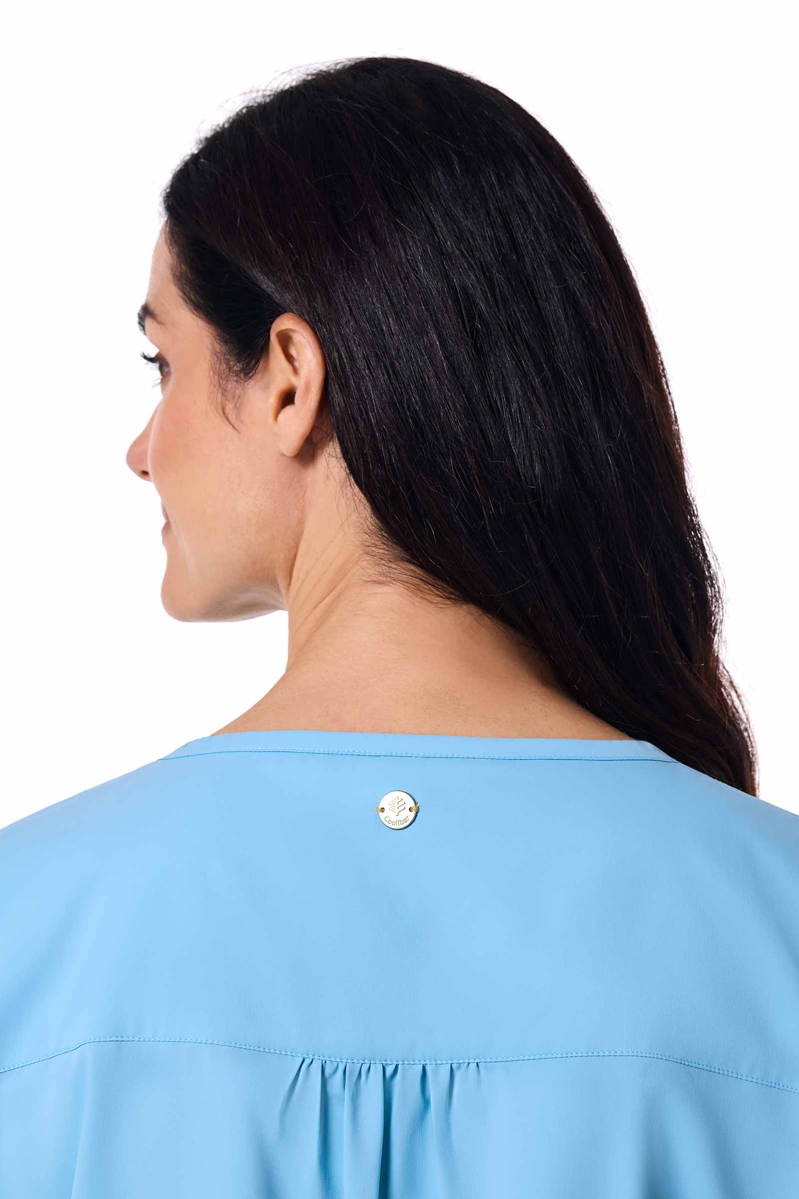 Women's Santa Barbara Tunic Top with Roll-Up Sleeves | Arctic Blue - Image 5