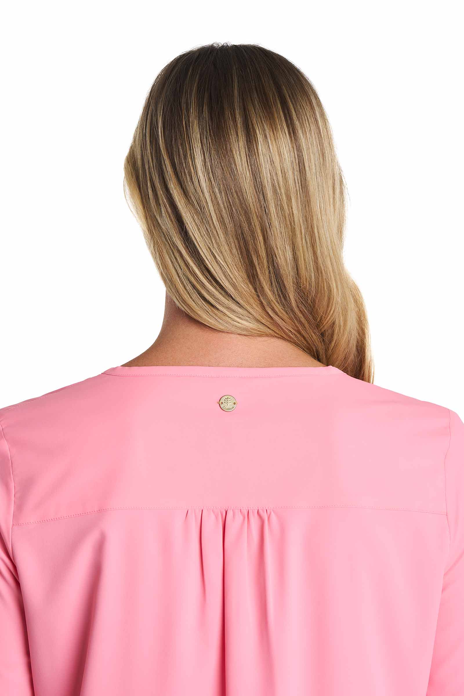 Women's Santa Barbara Tunic Top with Roll-Up Sleeves | Flamingo Pink - Image 6