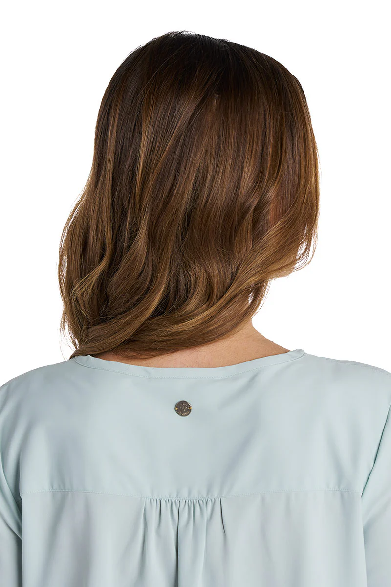 Women's Santa Barbara Tunic Top with Roll-Up Sleeves | Misty Aqua - Image 5