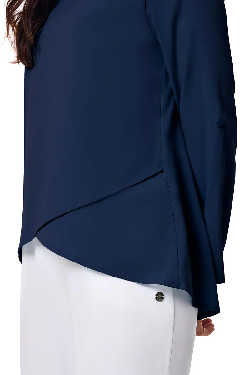 Women's Santa Barbara Tunic Top with Roll-Up Sleeves | Navy - Image 6