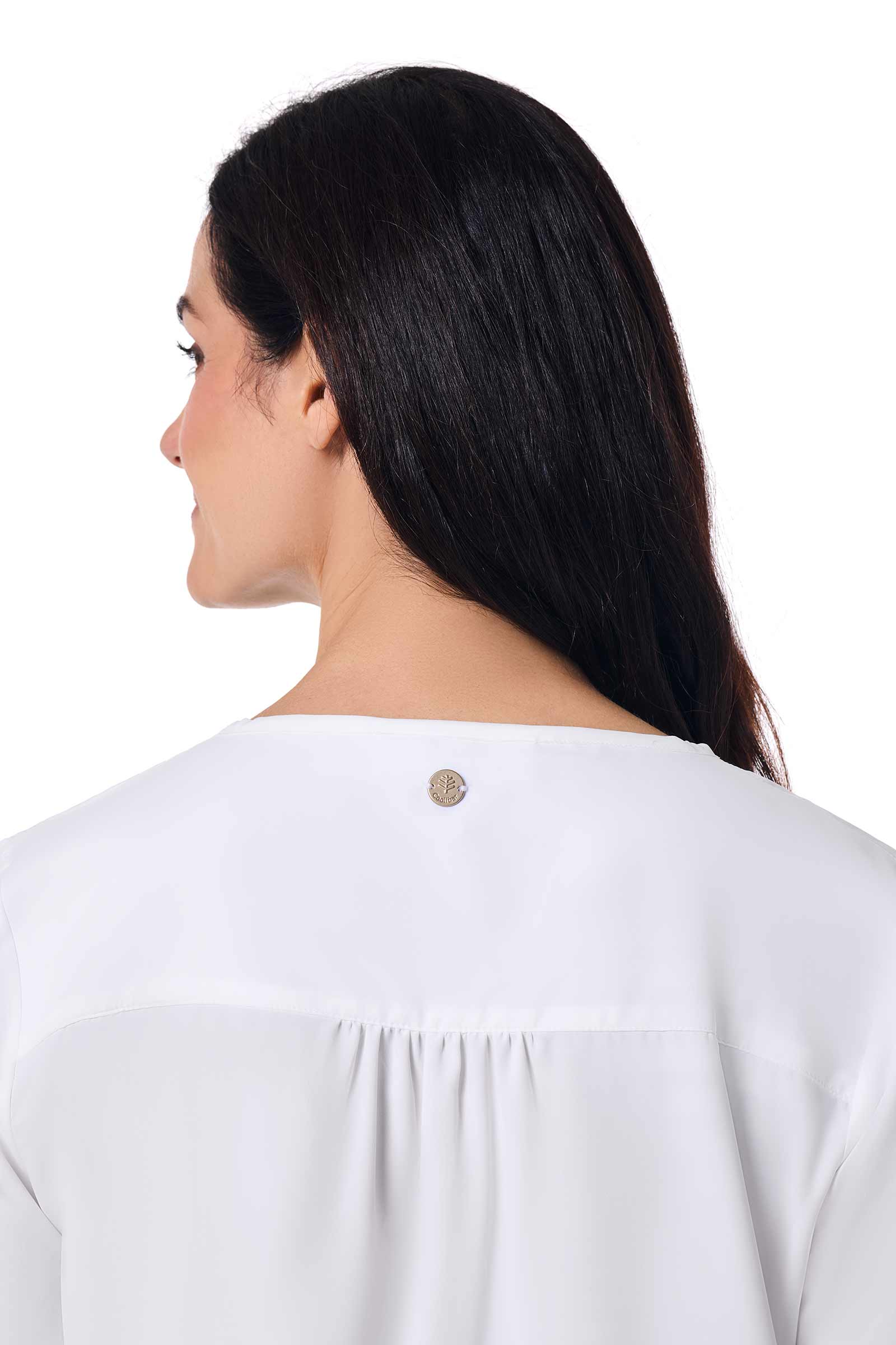 Women's Santa Barbara Tunic Top with Roll-Up Sleeves | White - Image 4