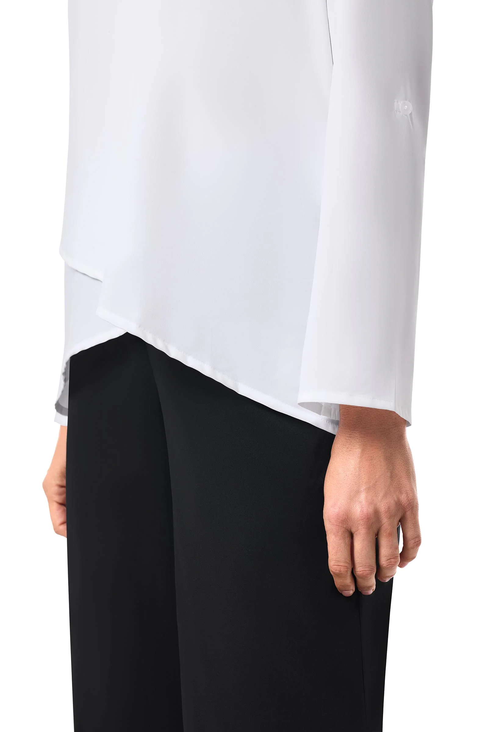 Women's Santa Barbara Tunic Top with Roll-Up Sleeves | White - Image 5