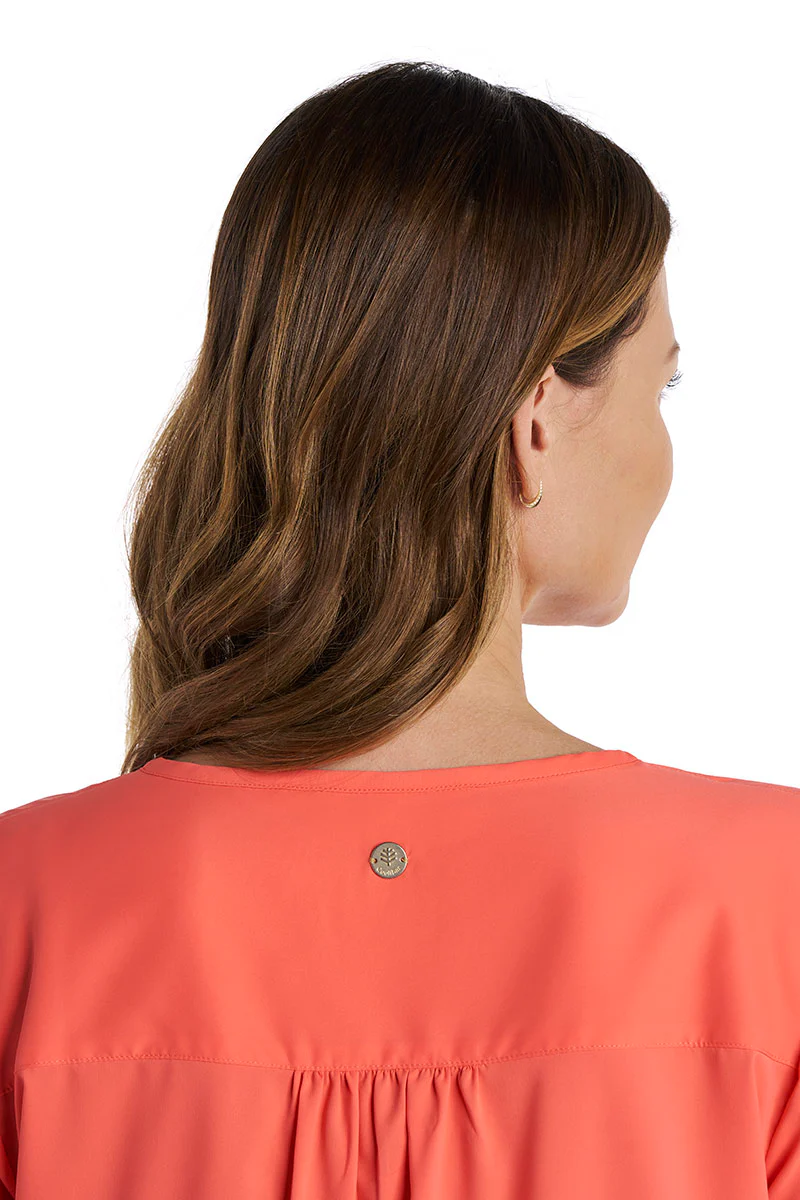 Women's Santa Barbara Tunic Top with Roll-Up Sleeves | Coral Reef - Image 5
