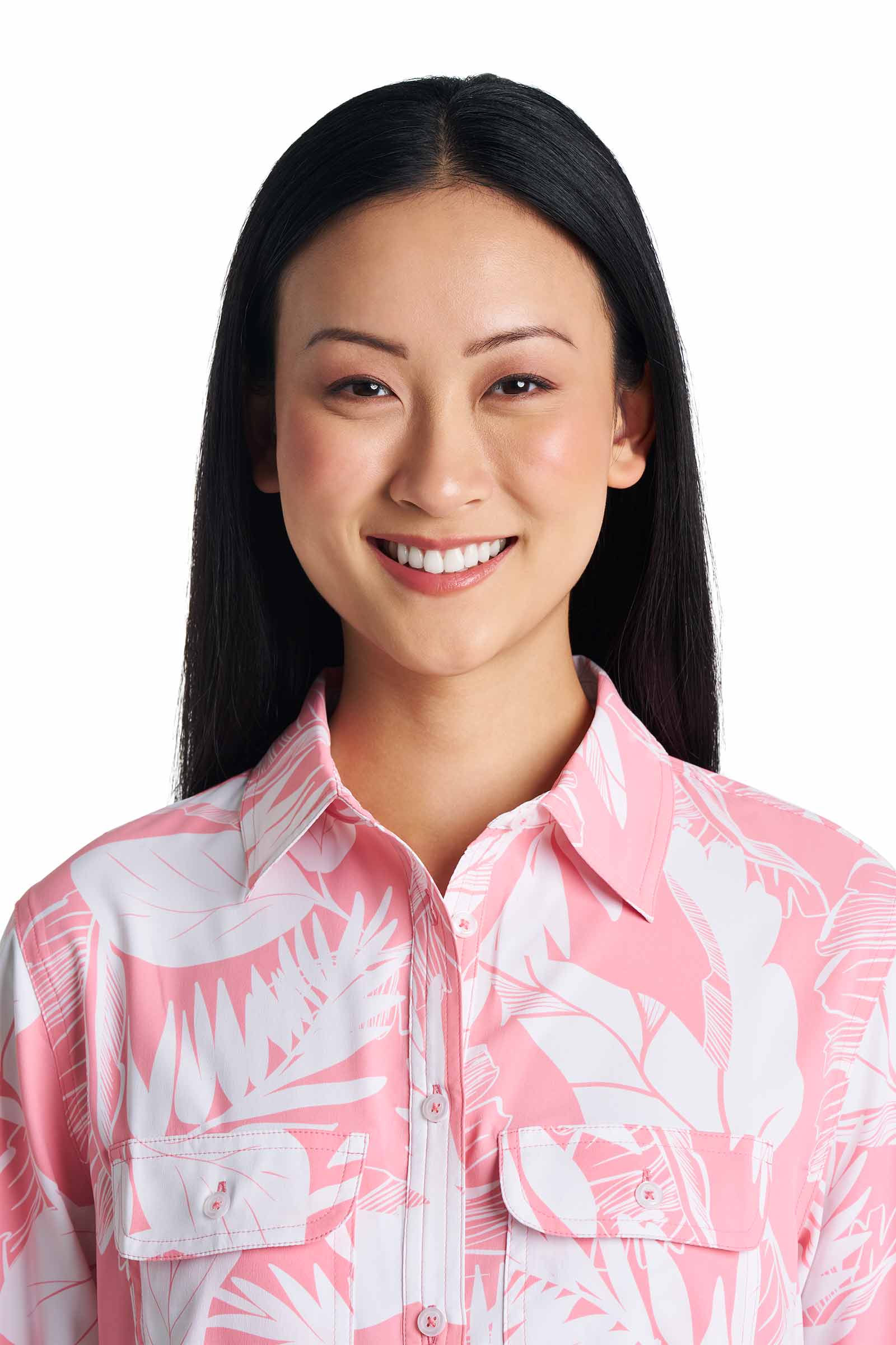 Women's Santorini Tunic Shirt | Flamingo Pink Palm Paradise - Image 6