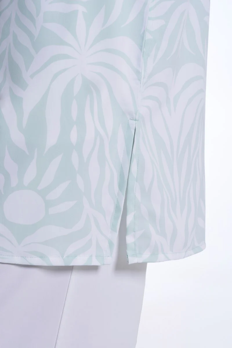 Women's Santorini Tunic Shirt | Misty Aqua American Palm - Image 7