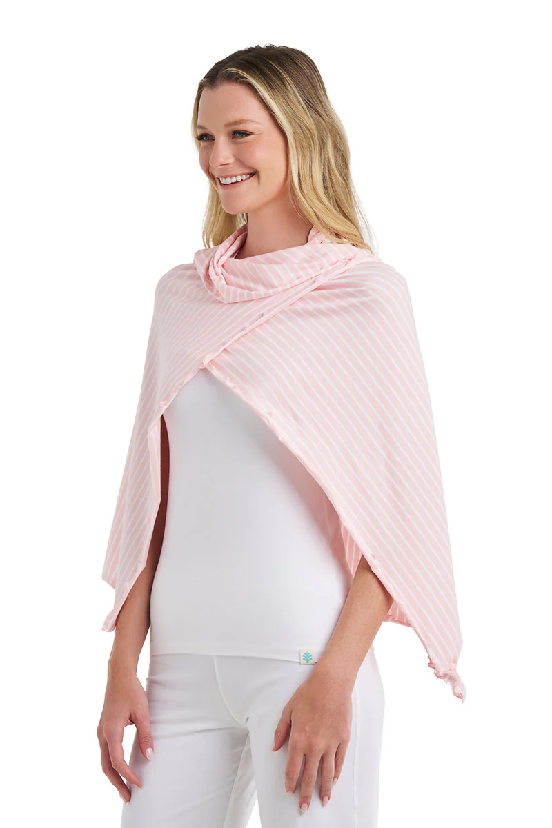 Women's Savannah Sun Blanket | Soft Pink/White Stripe - Image 3