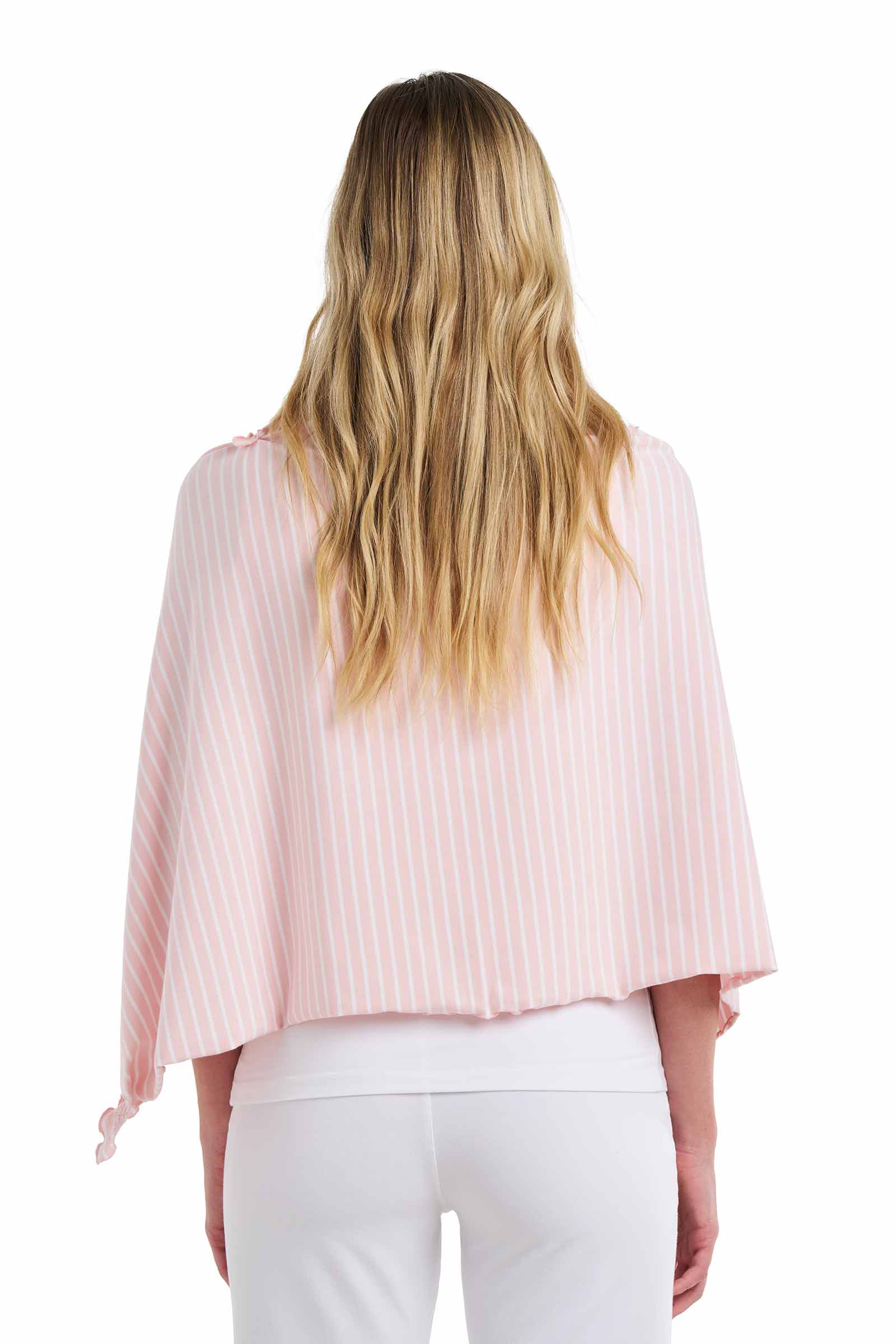 Women's Savannah Sun Blanket | Soft Pink/White Stripe - Image 4