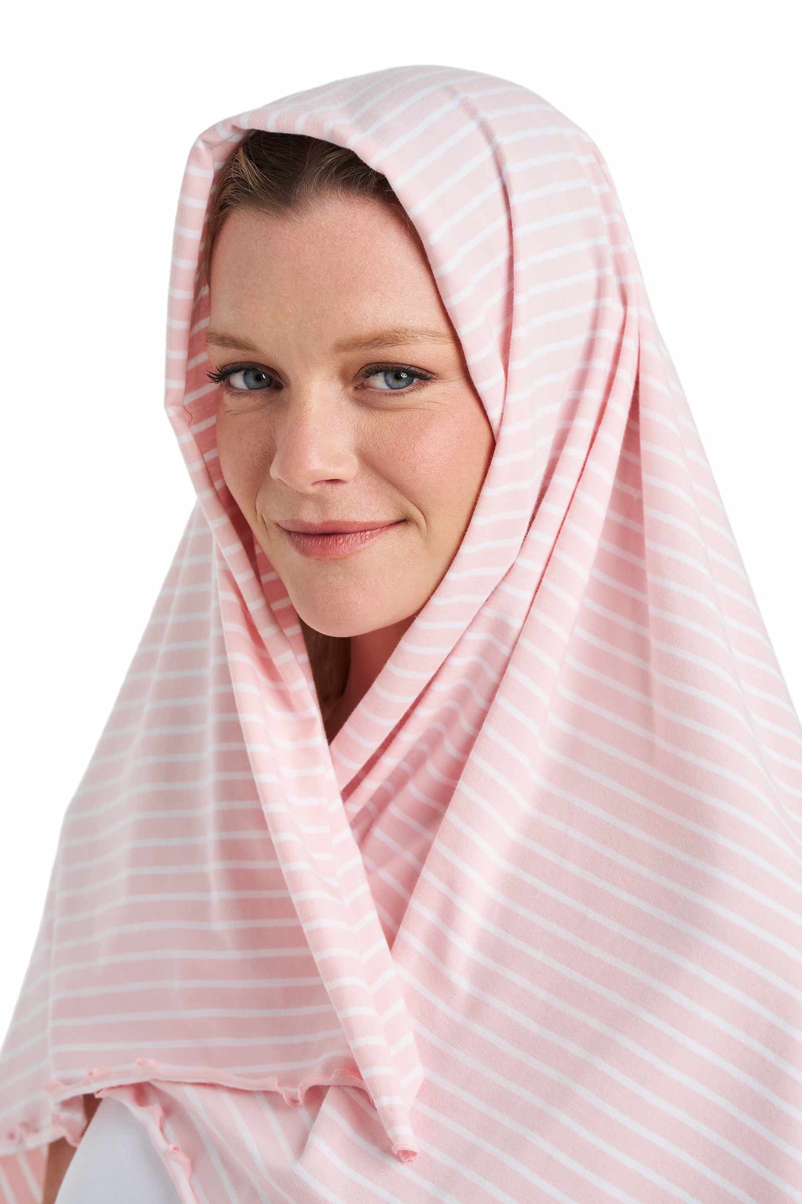 Women's Savannah Sun Blanket | Soft Pink/White Stripe - Image 6