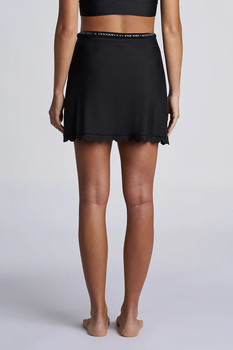 Women's Sea Fan Skort with Scallop Detail | Black - Image 4