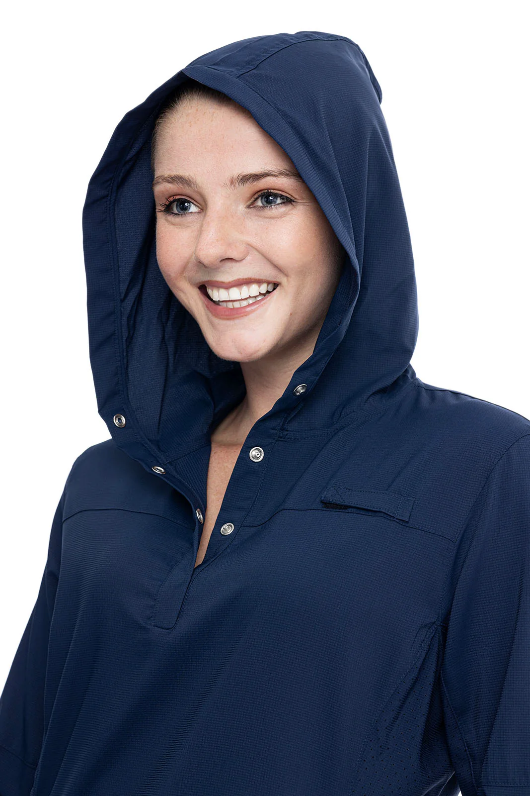 Women's Sea Spray Henley Hoodie | Navy - Image 6
