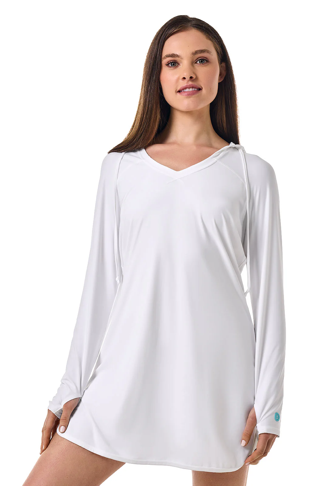 Women's Seacoast Swim Cover-Up Dress | White - Image 3