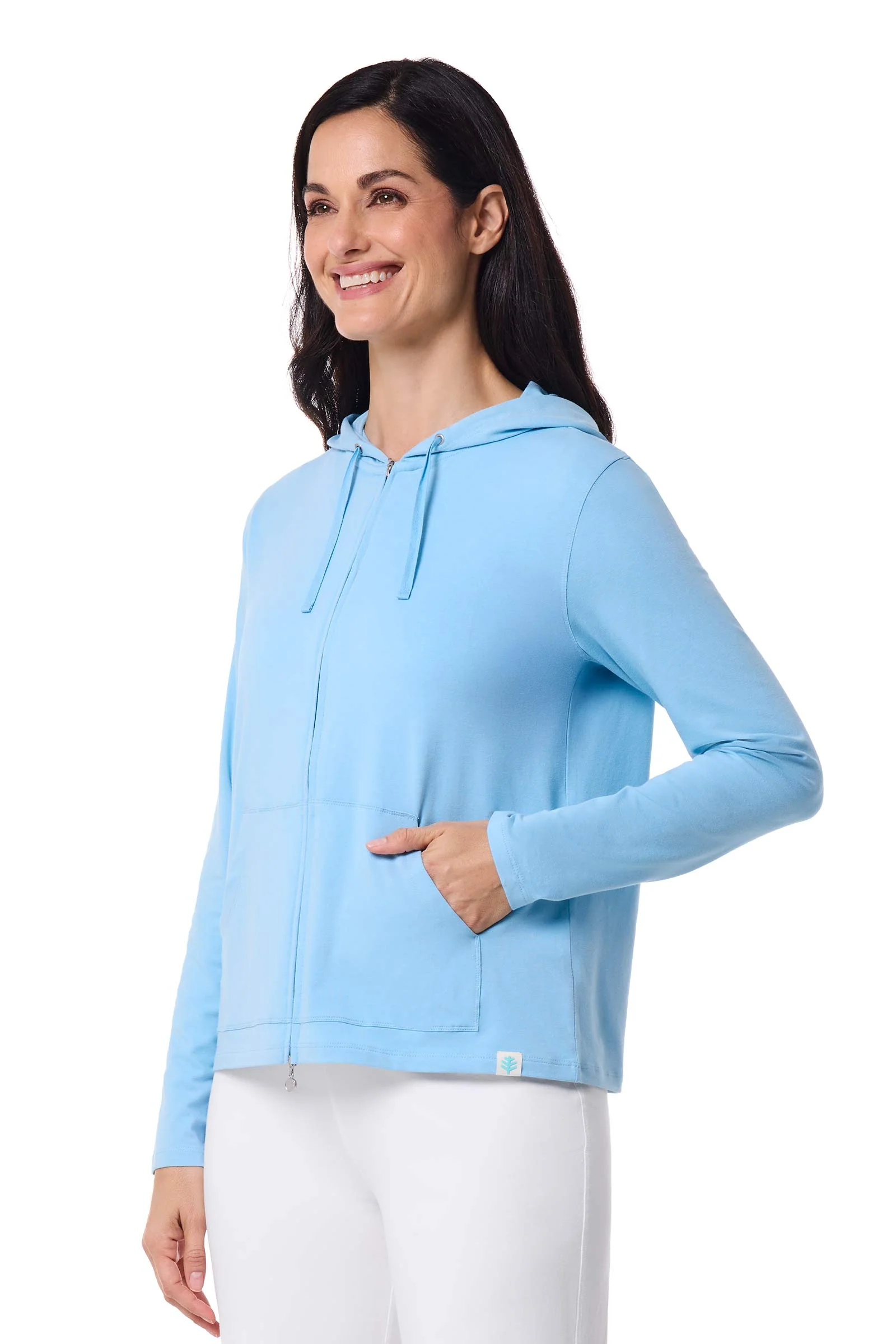 Women's Seaside Zip-Up Hoodie | Arctic Blue - Image 4