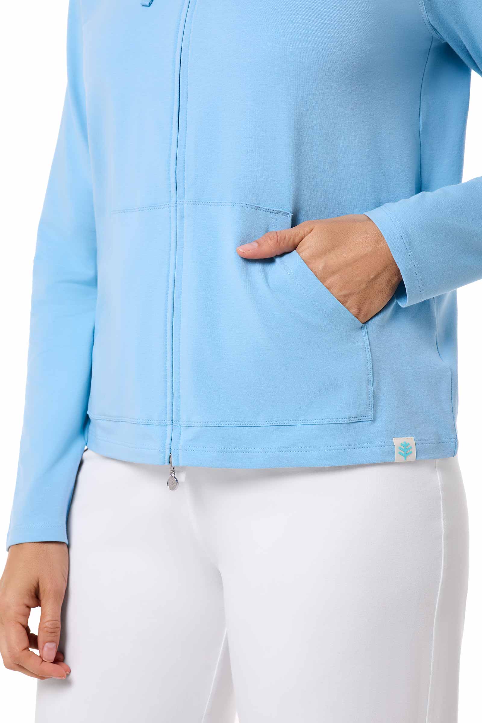 Women's Seaside Zip-Up Hoodie | Arctic Blue - Image 6
