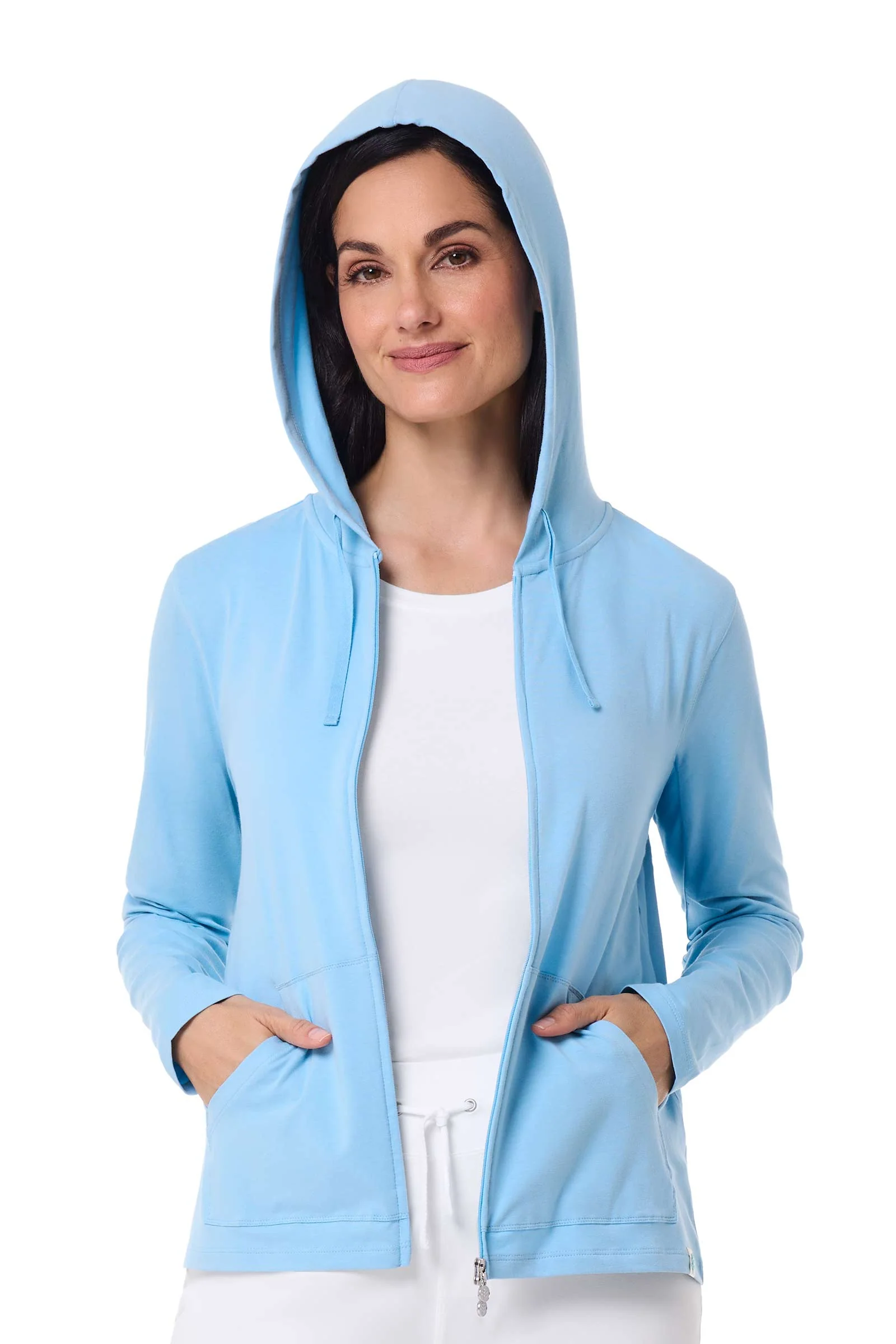 Women's Seaside Zip-Up Hoodie | Arctic Blue - Image 8