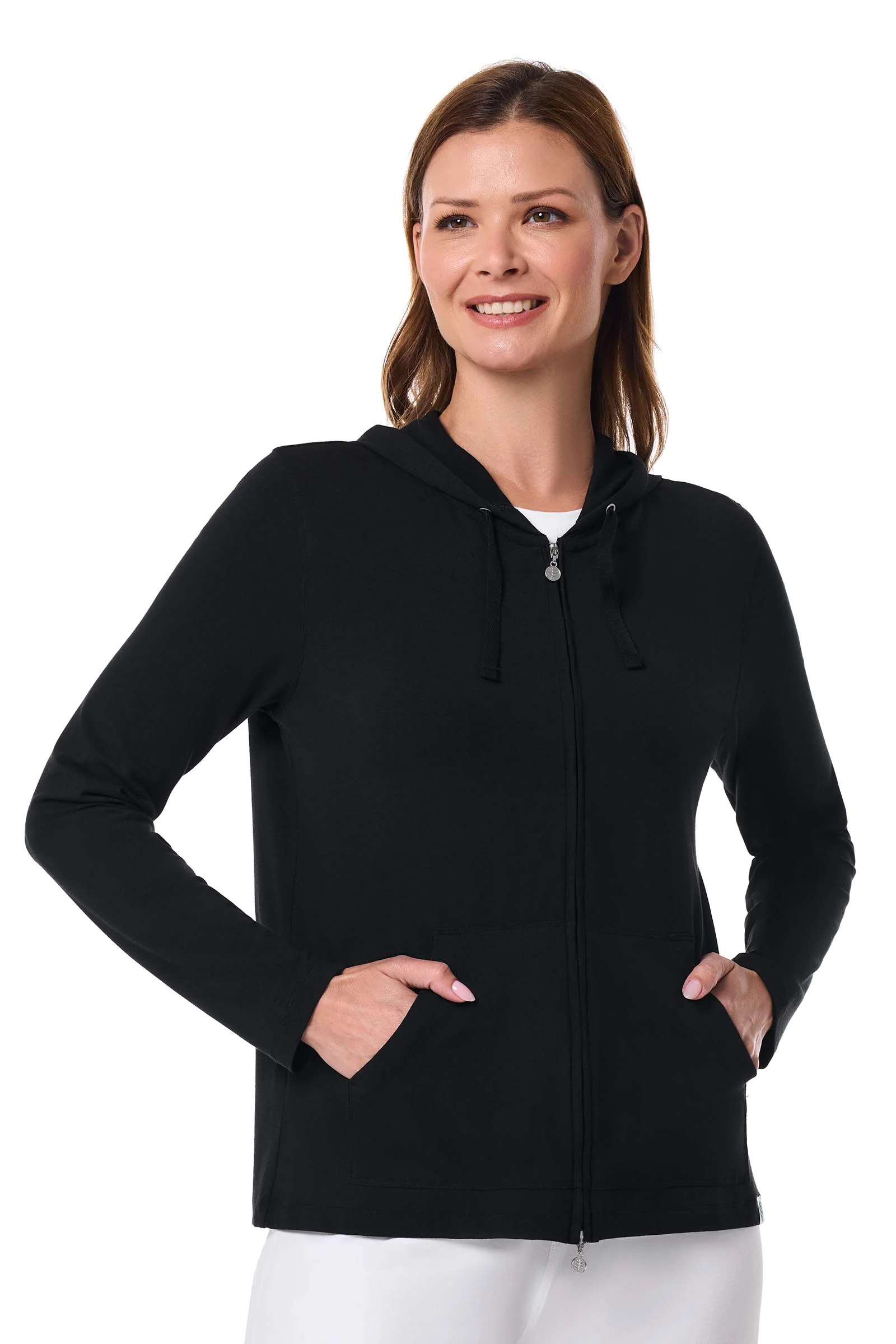 Women's Seaside Zip-Up Hoodie | Black - Image 2