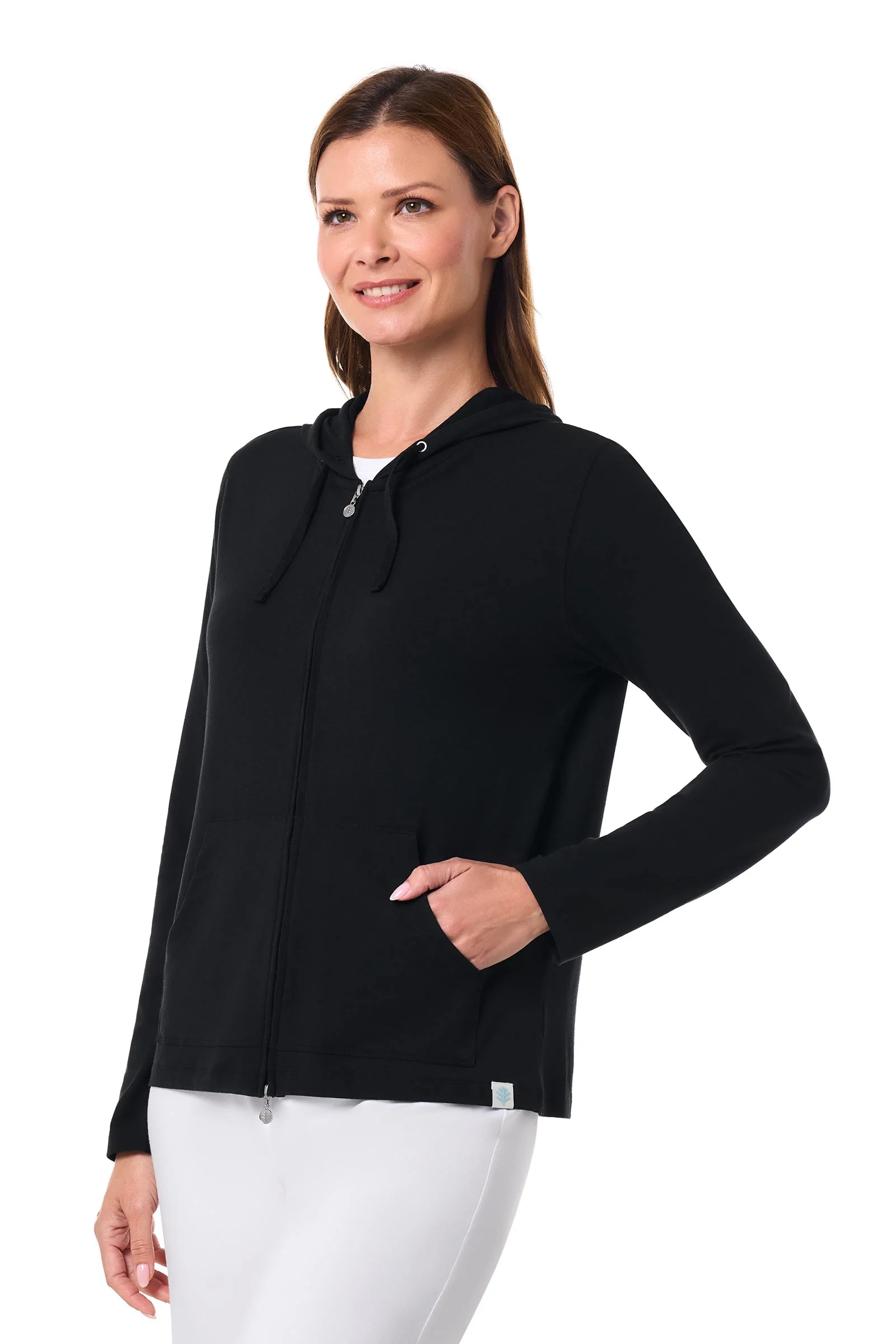 Women's Seaside Zip-Up Hoodie | Black - Image 3