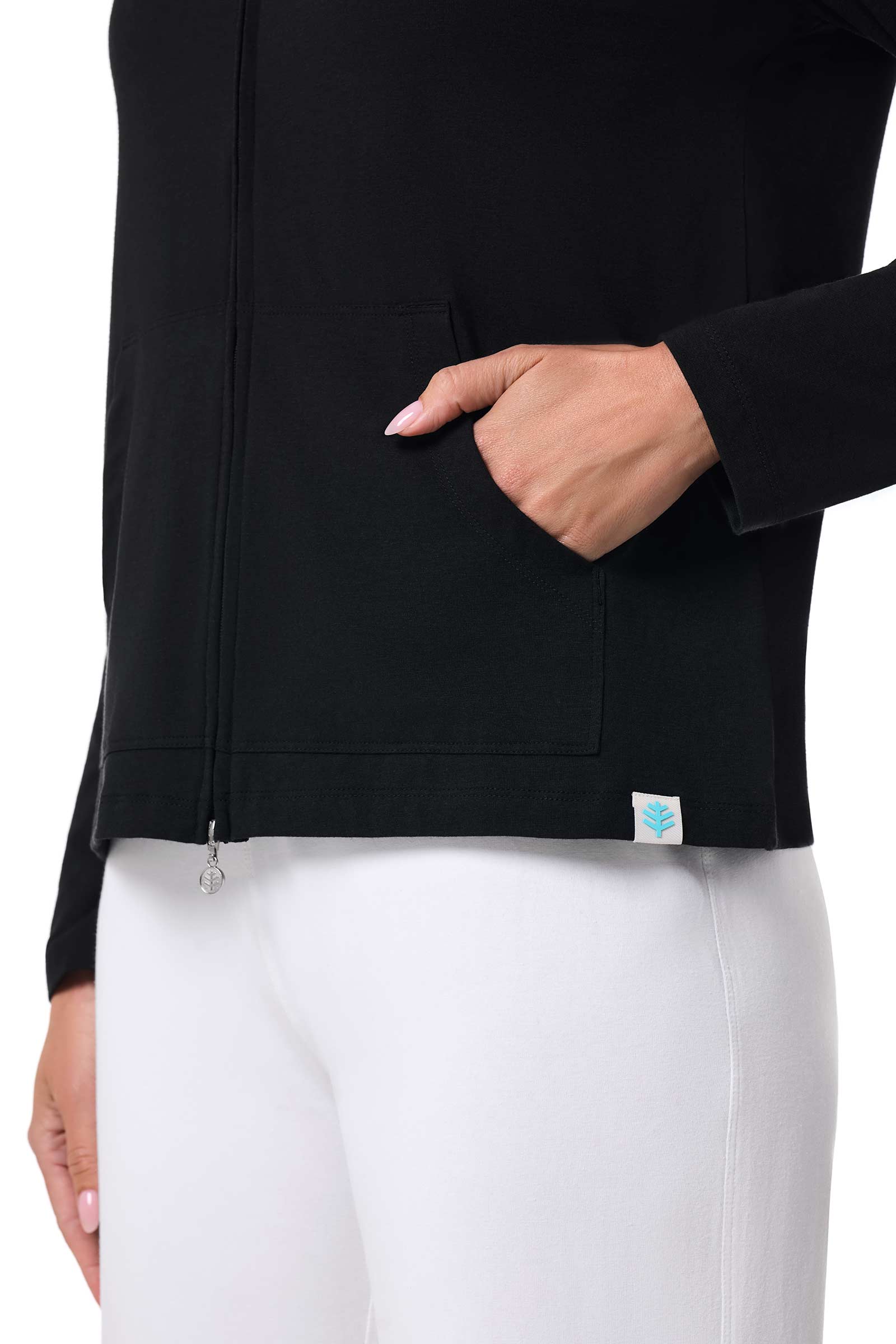 Women's Seaside Zip-Up Hoodie | Black - Image 5
