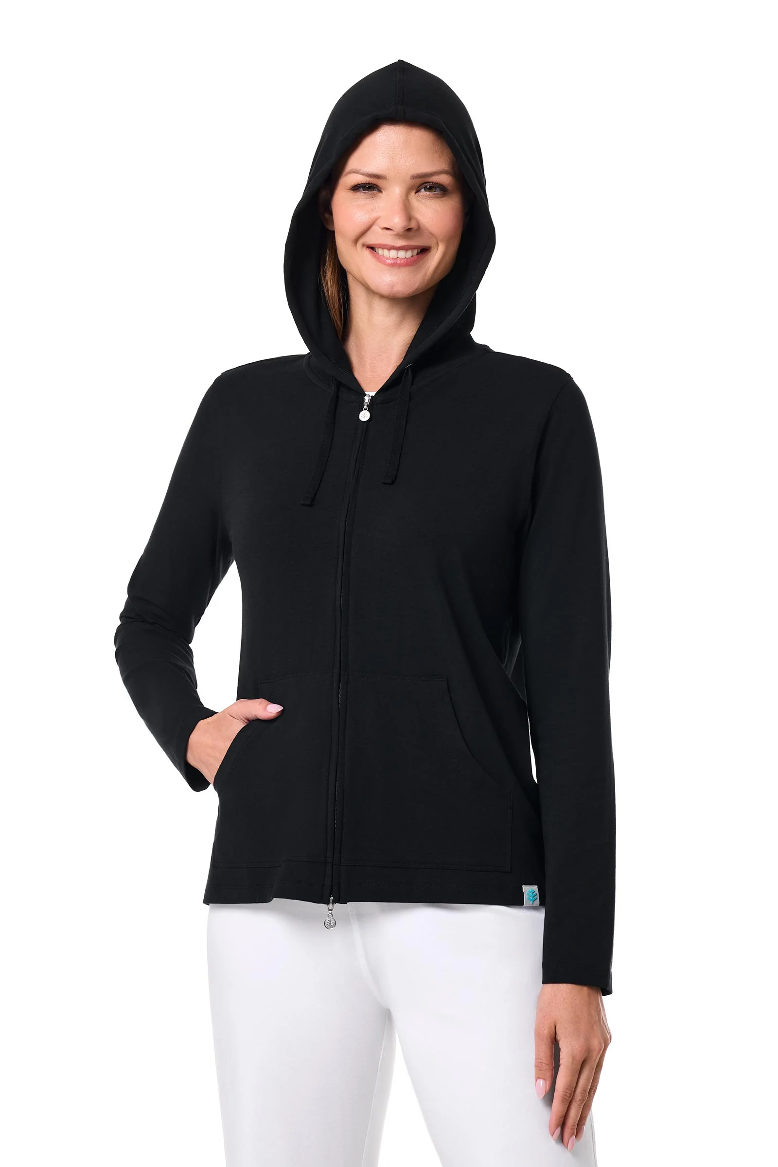 Women's Seaside Zip-Up Hoodie | Black - Image 7
