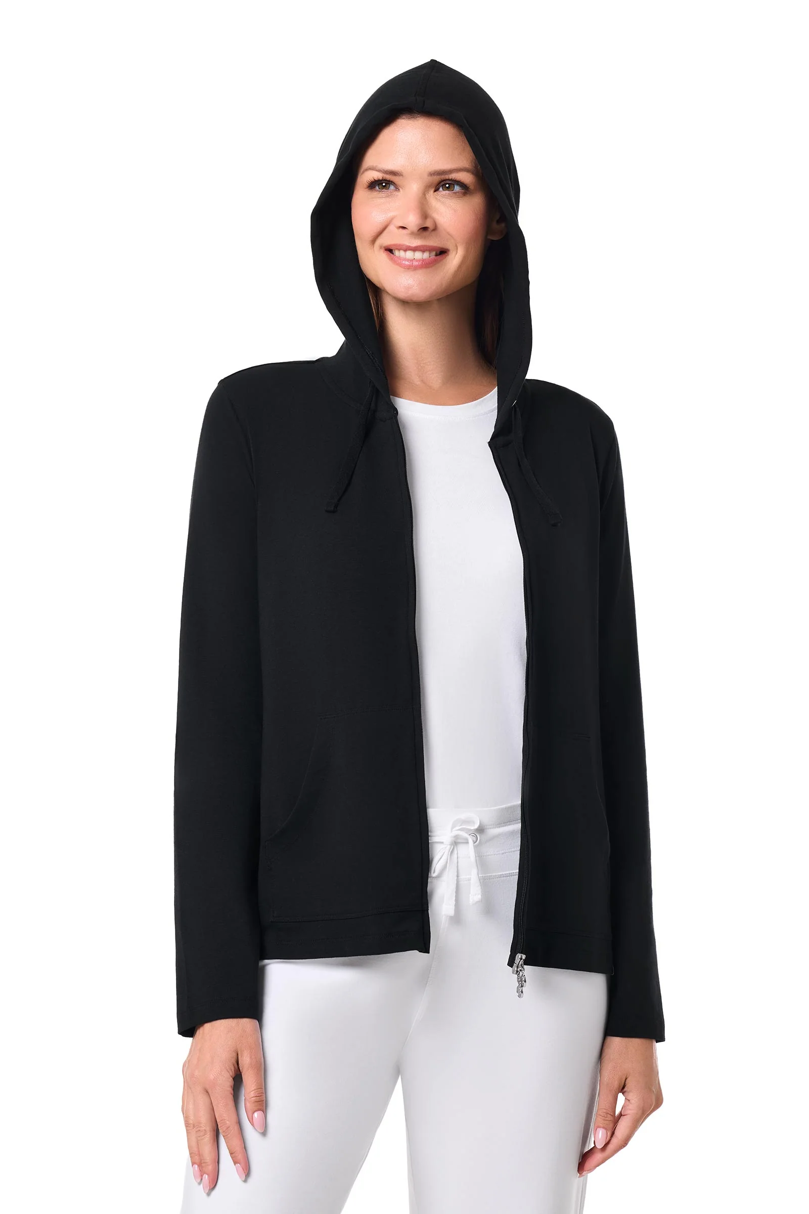 Women's Seaside Zip-Up Hoodie | Black - Image 8