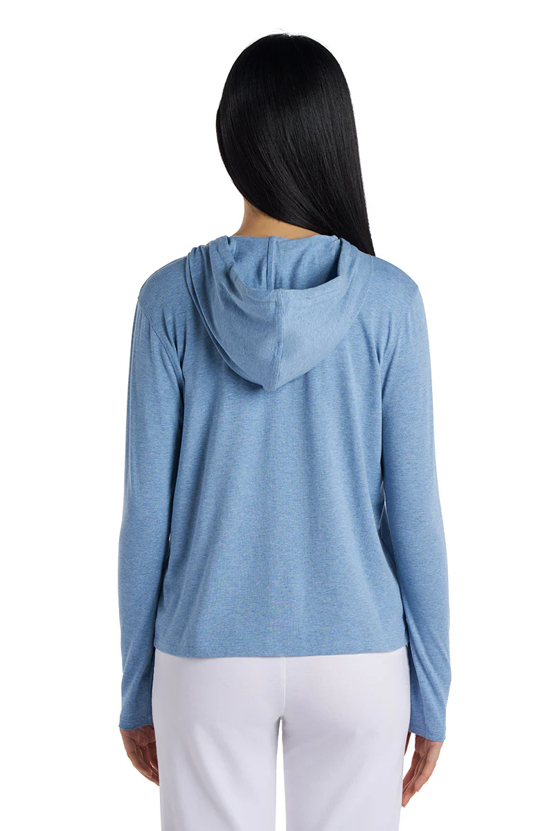 Women's Seaside Zip-Up Hoodie | Light Blue Heather - Image 4