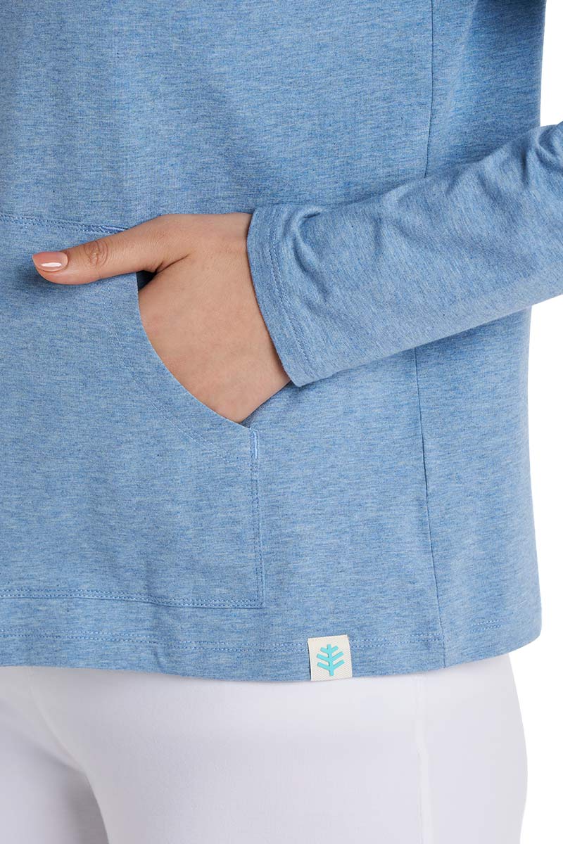 Women's Seaside Zip-Up Hoodie | Light Blue Heather - Image 5