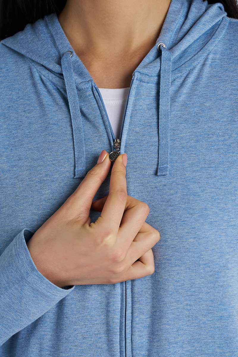 Women's Seaside Zip-Up Hoodie | Light Blue Heather - Image 6
