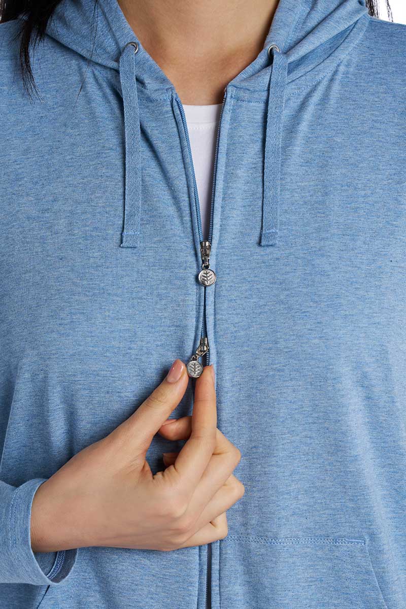 Women's Seaside Zip-Up Hoodie | Light Blue Heather - Image 7