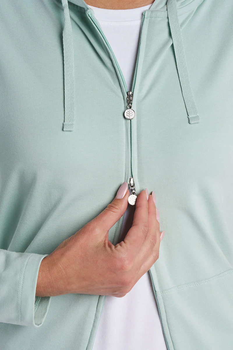Women's Seaside Zip-Up Hoodie | Misty Aqua - Image 6