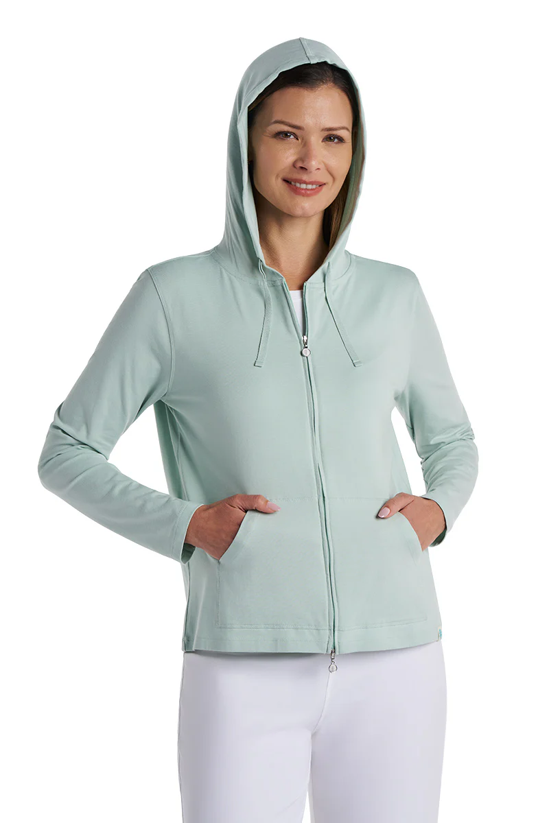 Women's Seaside Zip-Up Hoodie | Misty Aqua - Image 8