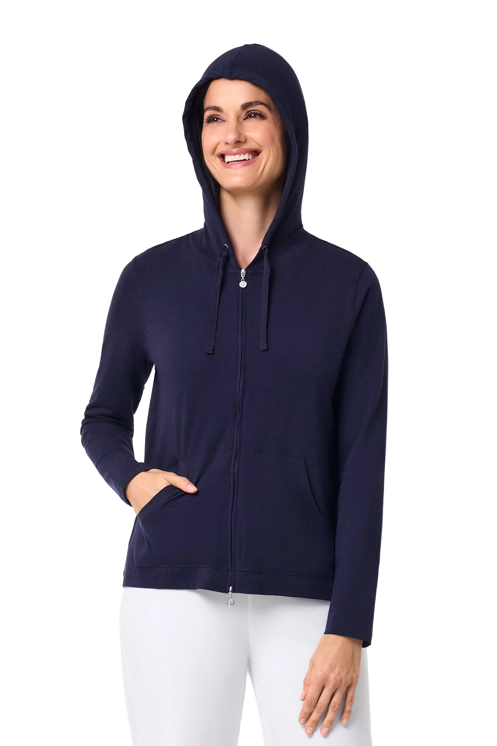 Women's Seaside Zip-Up Hoodie | Navy - Image 6