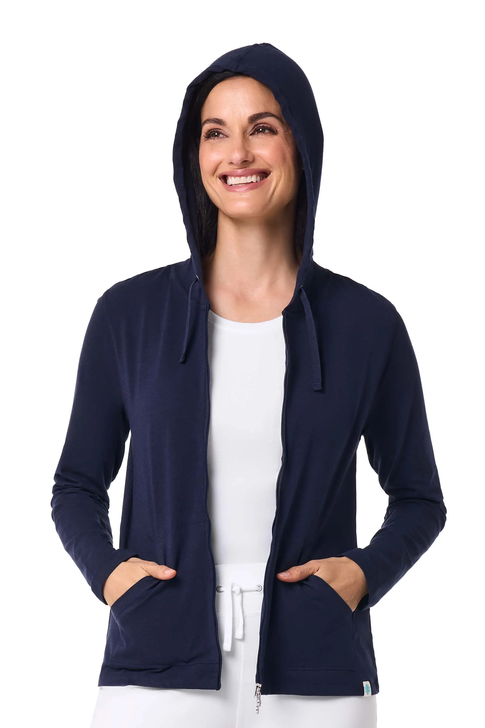 Women's Seaside Zip-Up Hoodie | Navy - Image 8