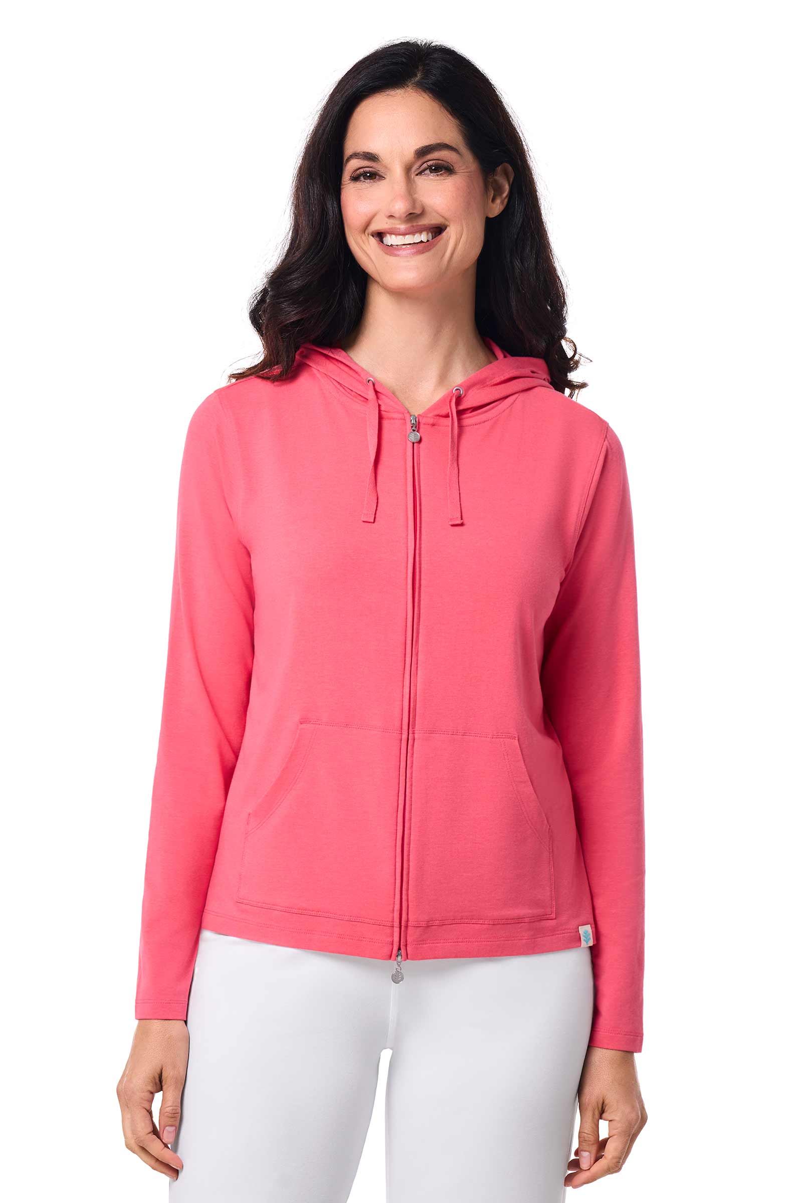 Women's Seaside Zip-Up Hoodie | Sunkist Coral - Image 3