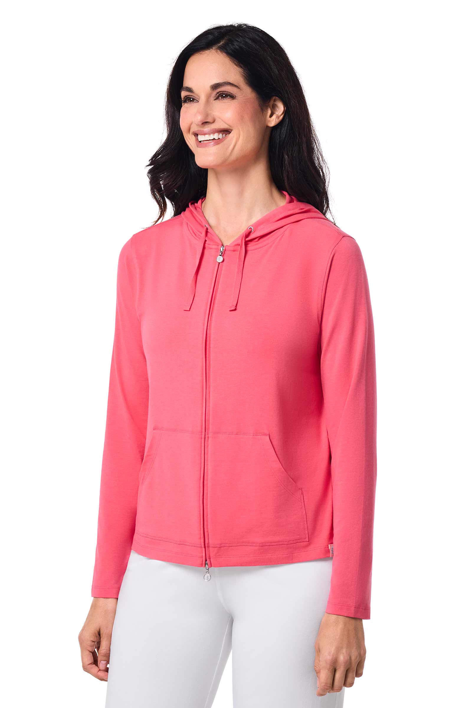 Women's Seaside Zip-Up Hoodie | Sunkist Coral - Image 4