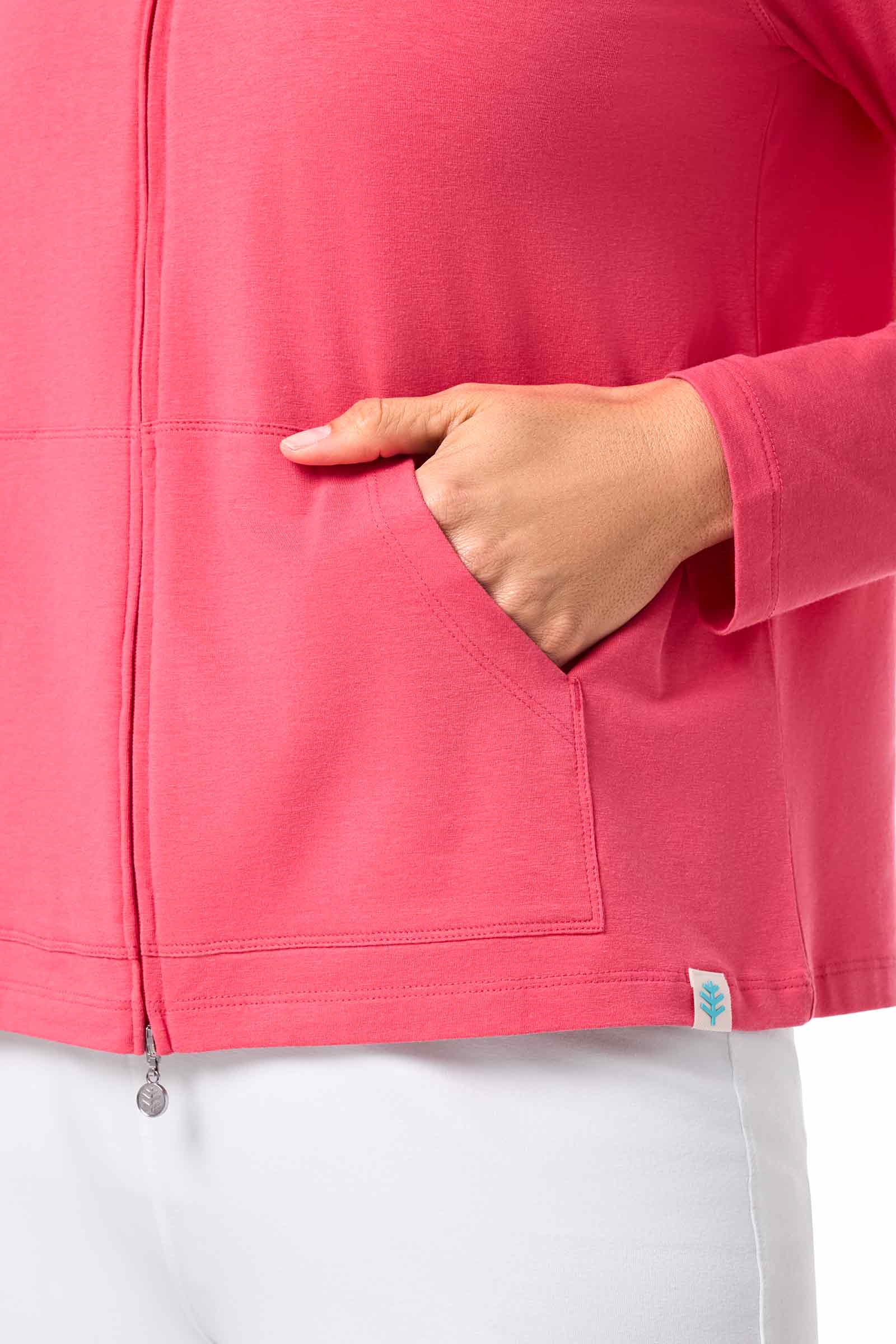 Women's Seaside Zip-Up Hoodie | Sunkist Coral - Image 6